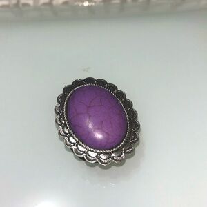 Silver Concho semi precious Eggplant stone  phone grip!